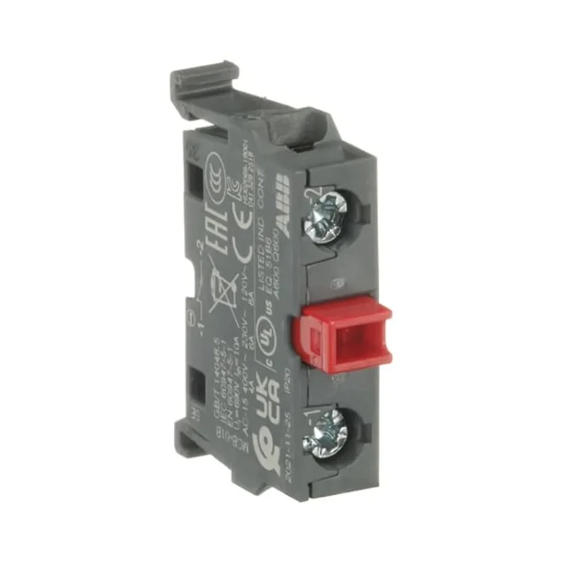 ABB Modular Series Contact Block 690V 6A Screw Terminal with 1 NC Contact Configuration 1SFA611610R2010 MCB-01B