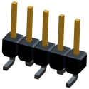 TE Connectivity AMPMODU MOD II Series Straight Surface Pin Header, 5 Contacts, 2.54 mm Pitch, 1 Row, Unshrouded 1241150-5