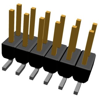 TE Connectivity AMPMODU MOD II Series Straight Surface Pin Header 12 Contacts 2.54 mm Pitch 2 Row Unshrouded 1241050-6