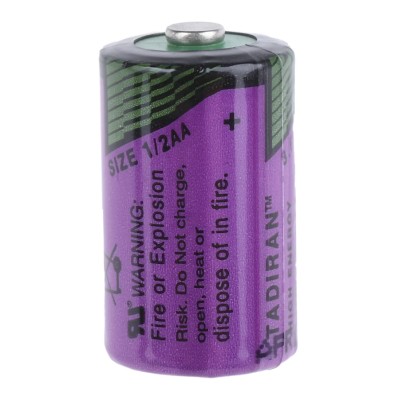 Tadiran Lithium Thionyl Chloride 3.6 V 1/2 AA Battery 1.2 Ah Diameter 14.7 mm SL350/S