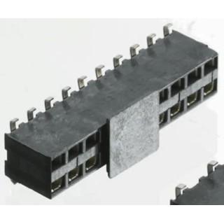 TE Connectivity AMPMODU HV100 Series Straight Surface PCB Socket, 4-Contact, 2 Row, 2.54 mm Pitch, 12A, 250V HV100