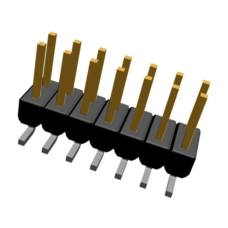 TE Connectivity AMPMODU MOD II Series Straight Surface Pin Header 14 Contacts 2.54 mm Pitch 2 Row Unshrouded 1241050-7
