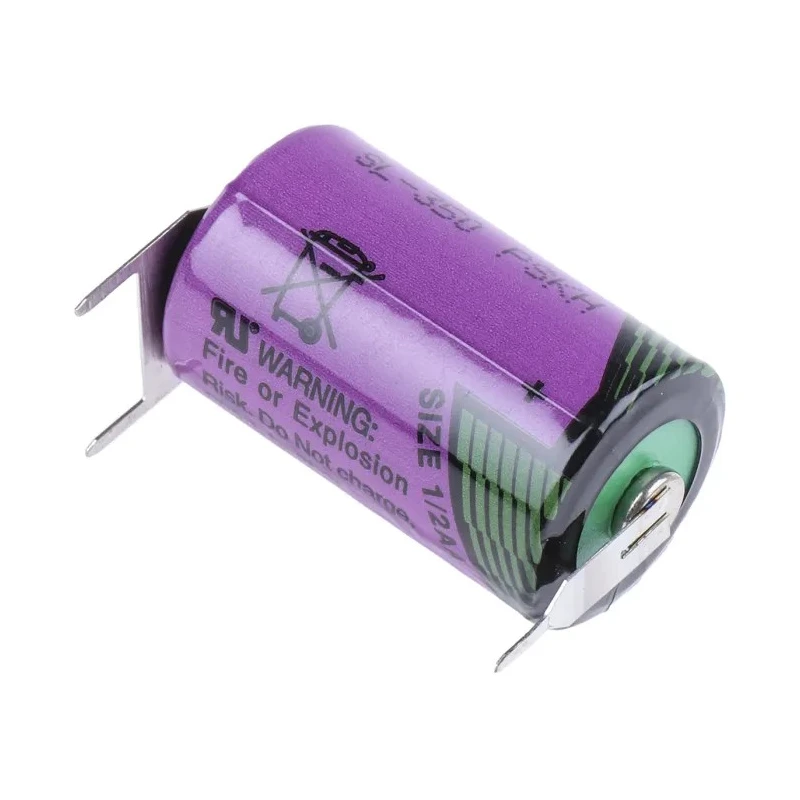 Tadiran Lithium Thionyl Chloride 3.6 V 1/2 AA Battery, 1.2 Ah, 14.7 mm SL350/PT