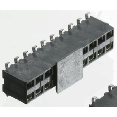 TE Connectivity AMPMODU HV100 Series Straight Surface PCB Socket, 4-Contact, 2 Row, 2.54 mm Pitch Solder HV100