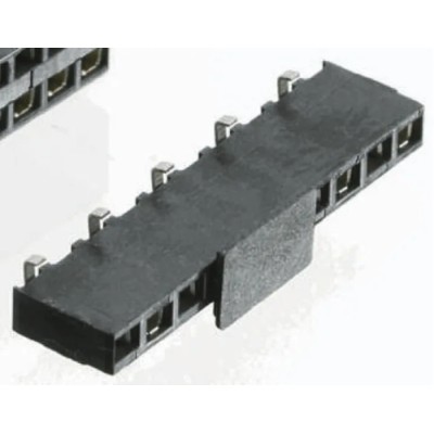 TE Connectivity AMPMODU HV100 Series Surface Mount PCB Socket 8-Contact 1 Row 2.54 mm Pitch Solder HV100