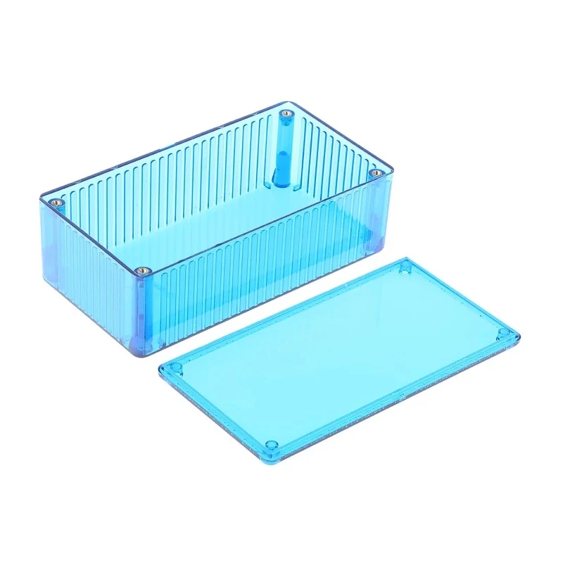 Hammond 1591 Series Transparent Blue Polycarbonate Enclosure IP54 46mm x 150mm x 80mm 1591DTBU
