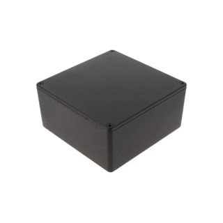 Hammond 1590 Series Die Cast Aluminium Enclosure Black Lid IP54, 55 mm x 119.5 mm x 119.5 mm IP54