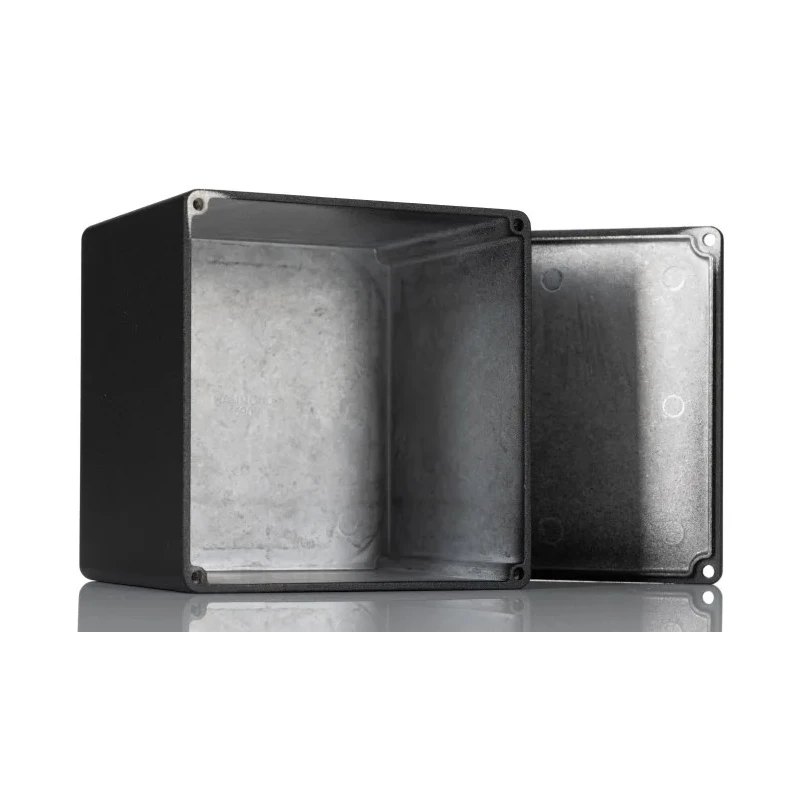 Hammond 1590 Series Die Cast Aluminium Enclosure Black Lid IP54 Rated 94mm x 119mm x 120mm IP54