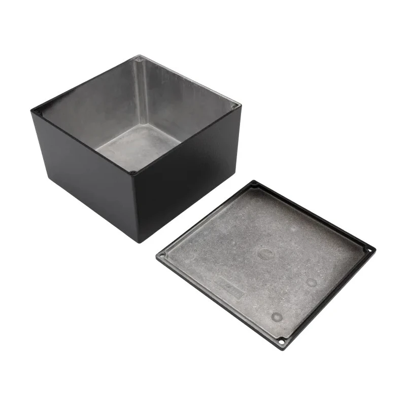 Hammond Die Cast Aluminium Enclosure Black Lid IP54 75 mm x 125 mm x 125 mm 