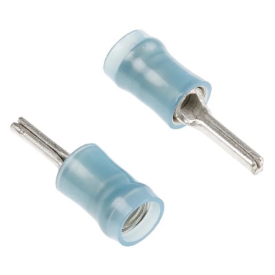 TE Connectivity PIDG Insulated Tin Crimp Pin Connector 16 AWG to 14 AWG 1.8 mm Pin Diameter Blue 165046