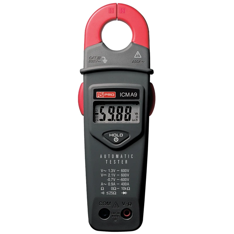 RS PRO Clamp Meter AC Current, DC Voltage, Resistance, AC Voltage 600A AC 999.9V DC 600V AC ICMA9