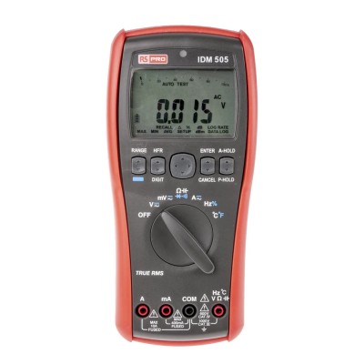 RS PRO Handheld Digital Multimeter True RMS, 10 A AC/DC, 1 kV Voltage IDM505