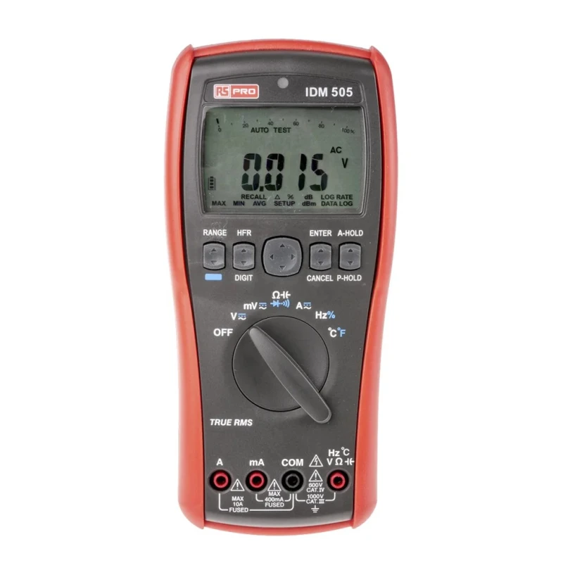 RS PRO Handheld Digital Multimeter True RMS, 10 A AC/DC, 1 kV Voltage IDM505