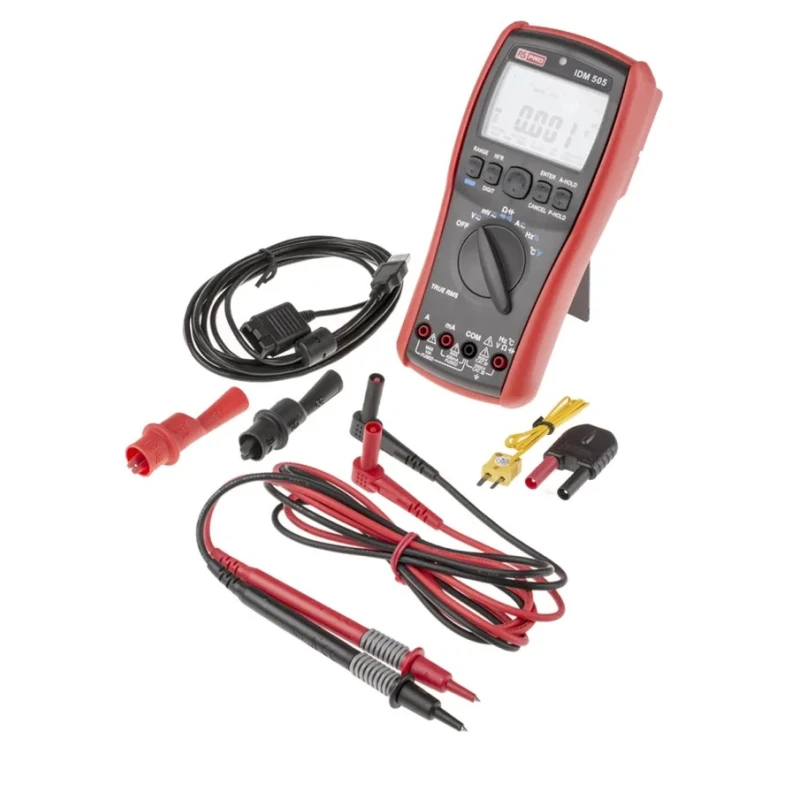RS PRO Handheld Digital Multimeter True RMS, 10 A AC/DC, 1 kV Voltage IDM505