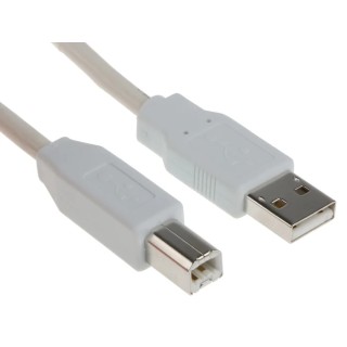 TE Connectivity USB Cable Male USB Type A to Male USB B 1.5 m White USB 2.0 1487588-2