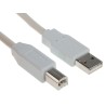 TE Connectivity USB Cable Male USB Type A to Male USB B 1.5 m White USB 2.0 1487588-2