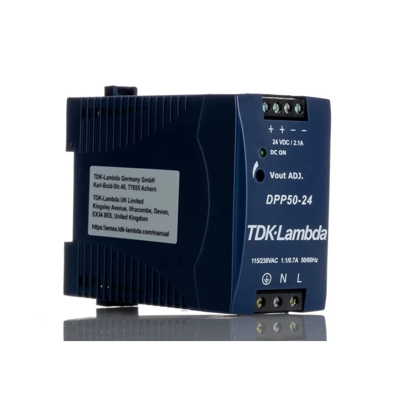 TDK-Lambda Switched Mode DIN Rail Power Supply 264V AC/DC Input, 24V DC, 2.1A, 50W Output DPP50-24