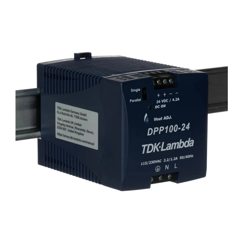 TDK-Lambda Switched Mode DIN Rail Power Supply 264V AC/DC Input, 24V DC, 4.2A Output, 100W DPP100-24