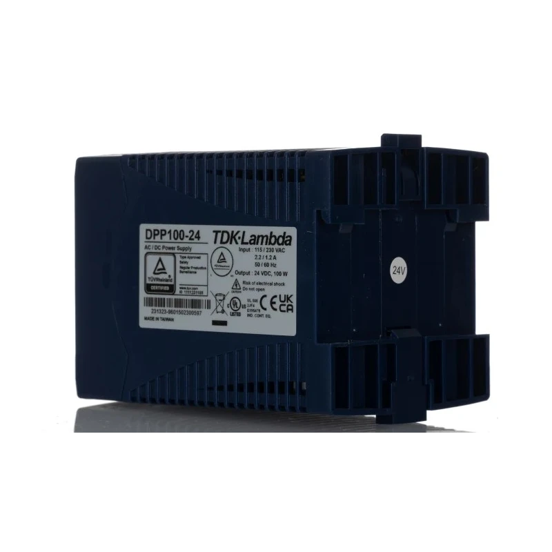 TDK-Lambda Switched Mode DIN Rail Power Supply 264V AC/DC Input, 24V DC, 4.2A Output, 100W DPP100-24
