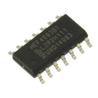 Nexperia 4 2-Input NAND Schmitt Trigger Input Logic Gate, 14-Pin SOIC HEF4093BT,652