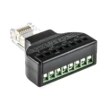RS PRO 8 Port RJ45 Adapter 37.6 x 32.7 x 12.7mm Plastic Nickel Plated Terminals RJ45 RJ45
