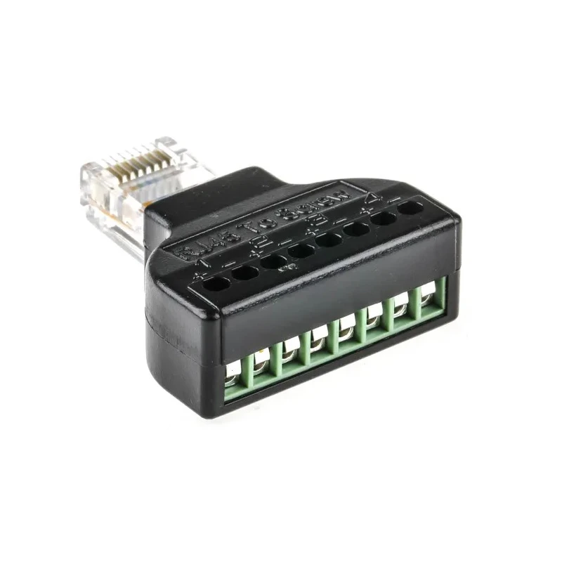 RS PRO 8 Port RJ45 Adapter 37.6 x 32.7 x 12.7mm Plastic Nickel Plated Terminals RJ45 RJ45
