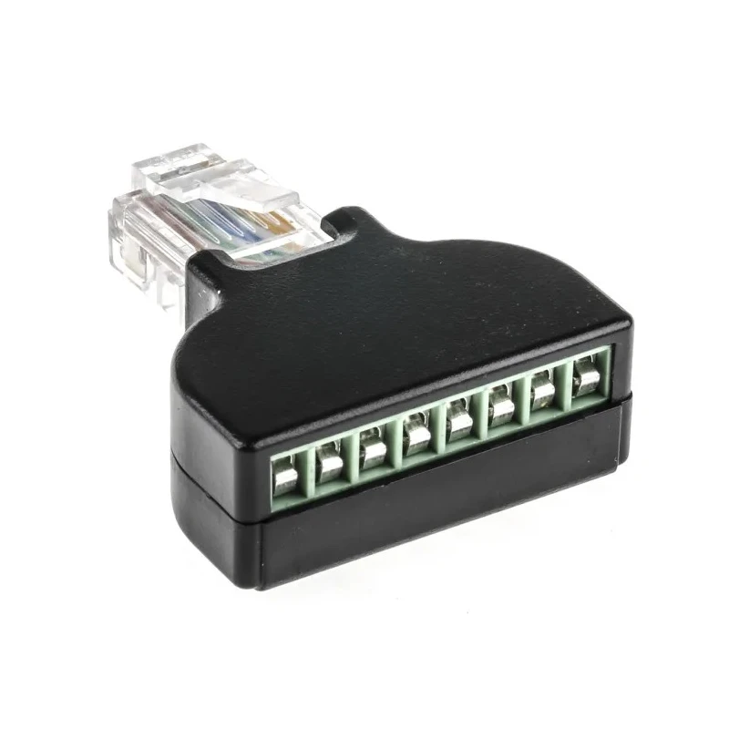 RS PRO 8 Port RJ45 Adapter 37.6 x 32.7 x 12.7mm Plastic Nickel Plated Terminals RJ45 RJ45