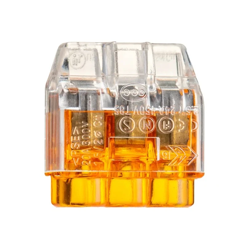 HellermannTyton HelaCon Plus Mini Wire Splice Connector Clear Orange Uninsulated Tin Plated Copper 148-90037 HCPM-3-PC-CL/OG