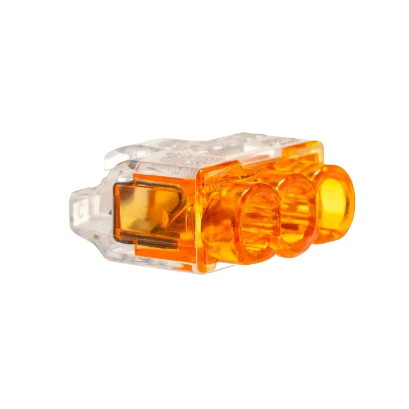 HellermannTyton HelaCon Plus Mini Wire Splice Connector Clear Orange Uninsulated Tin Plated Copper 148-90037 HCPM-3-PC-CL/OG