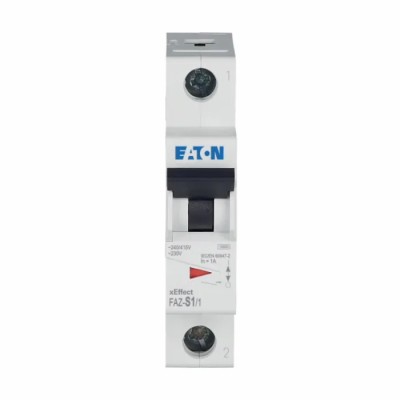 Moeller xEffect Miniature Circuit Breaker 1-Pole 1A Type S 230V AC 60V DC 10kA Breaking Capacity 278606 FAZ-S1/1