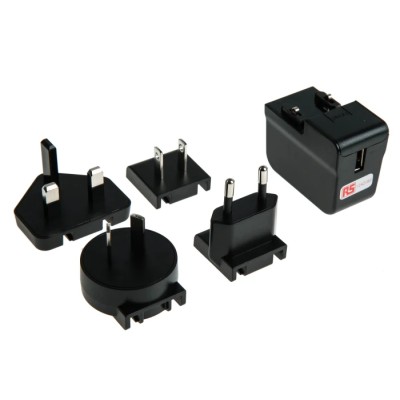 RS PRO USB Type A Universal AC/DC Adapter Australia, EU, UK, US 7.5 W 5V DC Output 1.5 A 124-2185