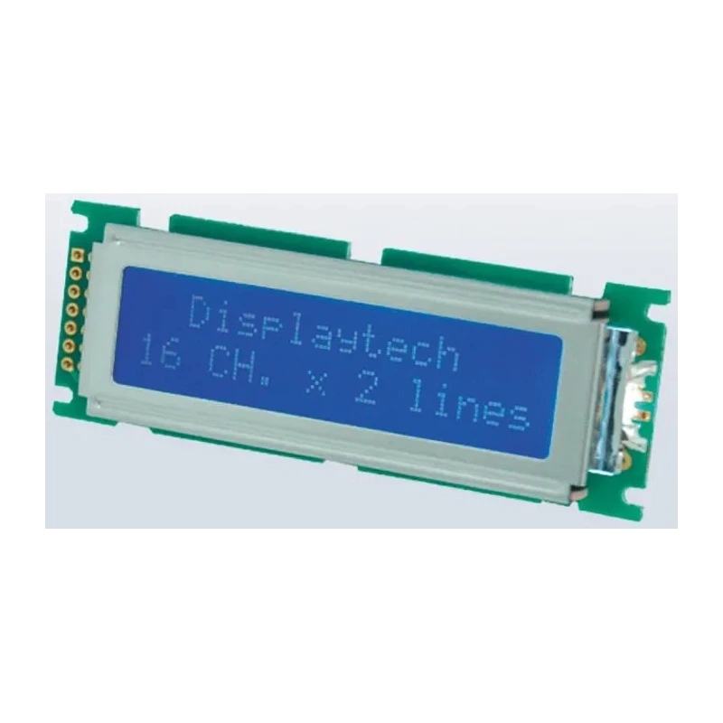 Displaytech 162D Alphanumeric LED LCD Monochrome Display White on Black 2 x 16 Characters 162D-CC-BC-3LP