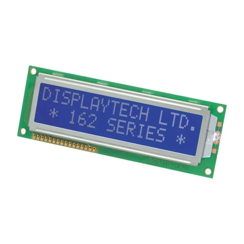 Displaytech Alphanumeric LED LCD Monochrome Display White on Blue 2 x 16 Characters 162F-CC-BC-3LP
