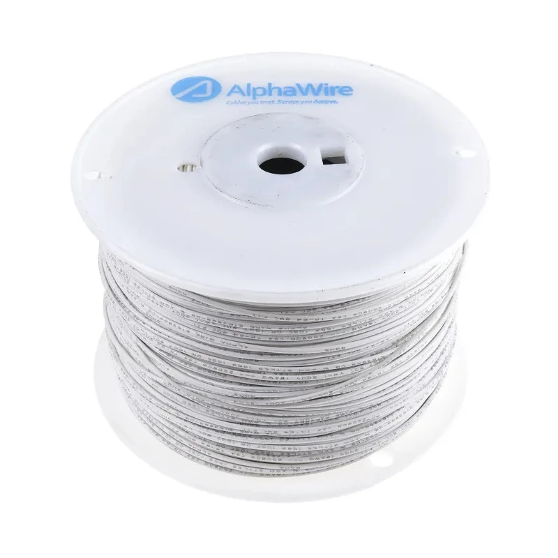 Alpha Wire Hookup Wire PVC Series White 18 AWG, 16 x 0.25 mm Core Strands, 305 m Length, 300 V, Flame Retardant 3055 WH001