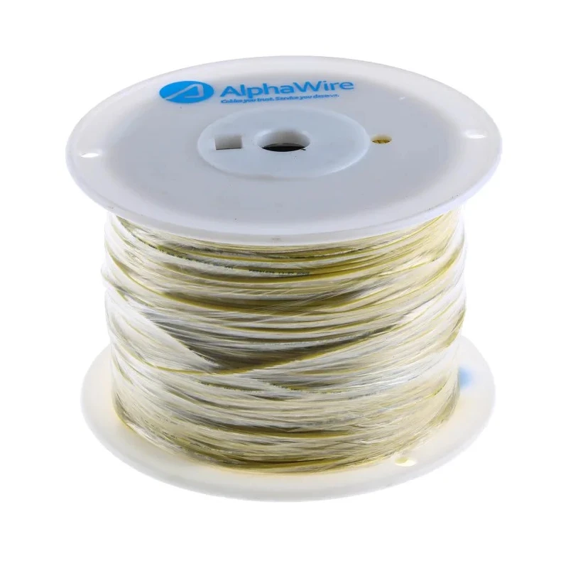 Alpha Wire Hookup Wire PVC Series Yellow, 18 AWG, 16/0.25 mm Core Strands, 305 m, 300V, Flame Retardant, UL1007, 3055 YL001