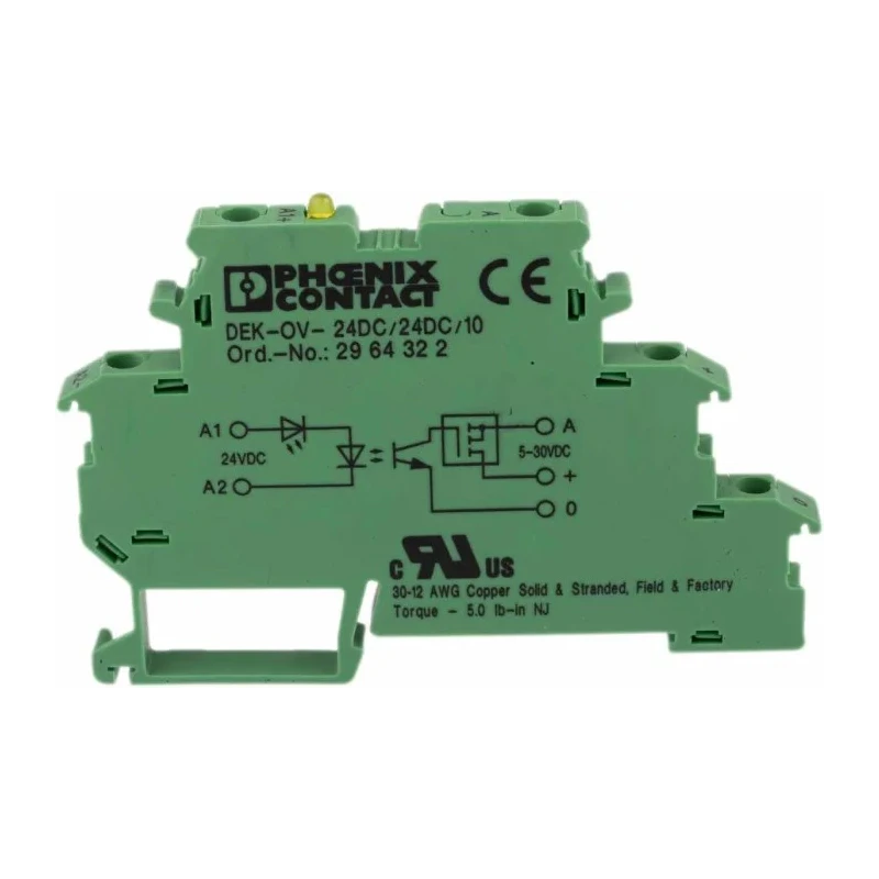 Phoenix Contact DEK-OV- 24DC/24DC/10 Series Solid State Relay DIN Rail Mount 300V Load 300V Control 2964322
