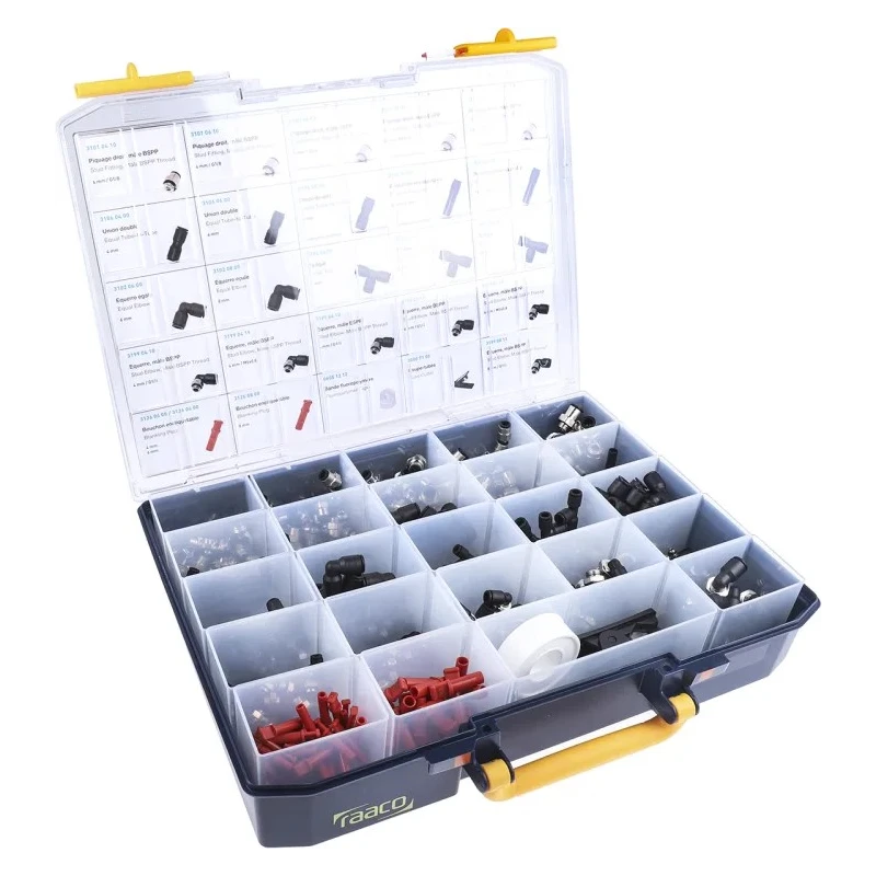 Legris Pneumatic Fittings Kit with 300+ Push-In Fittings for 4mm, 6mm, and 8mm Tubing, ISO 14743, Model 3151 00 01 57BP