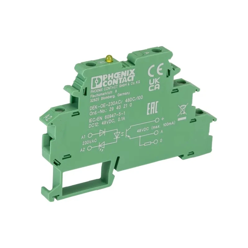 Phoenix Contact Solid State Relay DIN Rail Mount 300 V Load, 300 V Control DEK-OE-230AC/48DC/100 Series 2940210