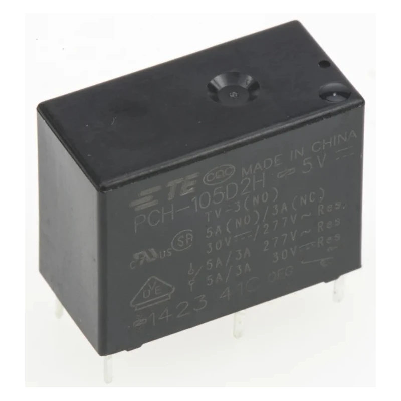 TE Connectivity DIN Rail Power Relay with 5V DC Coil, 10A Switching Current, SPDT Contact Configuration PCH-105D2H