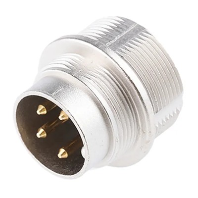 Lumberg 314 4 Pole Straight M16 DIN Plug 5A 250V AC IP68 Threaded Wall Mount Male 0314 04