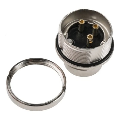 Lumberg 314 3 Pole Straight M16 DIN Plug, 5A, 250V AC, IP68 Threaded Wall Mount Male 0314 03