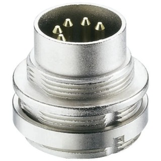 Lumberg 314 8 Pole Straight M16 DIN Plug, Wall Mount Male, Threaded, 60V AC, 5A, IP68, DIN EN 60529 0314 08