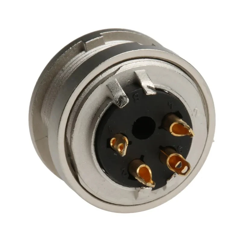 Lumberg 4 Pole Straight M16 DIN Socket Panel Mount Female Screw-On Connector 250V AC 5A KFV 40