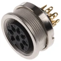 Lumberg 8 Pole Straight M16 DIN Socket Panel Mount Female Threaded Connector 60V AC 5A KFV 81