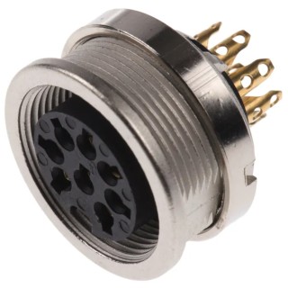Lumberg 8 Pole Straight M16 DIN Socket Panel Mount Female Threaded Connector 60V AC 5A KFV 81