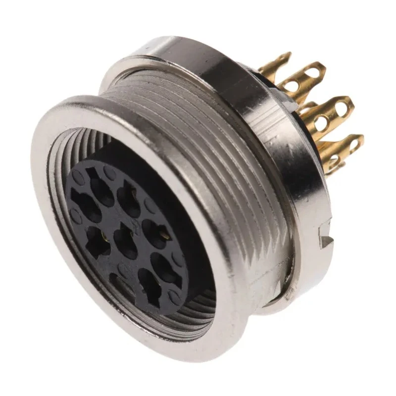 Lumberg 8 Pole Straight M16 DIN Socket Panel Mount Female Threaded Connector 60V AC 5A KFV 81