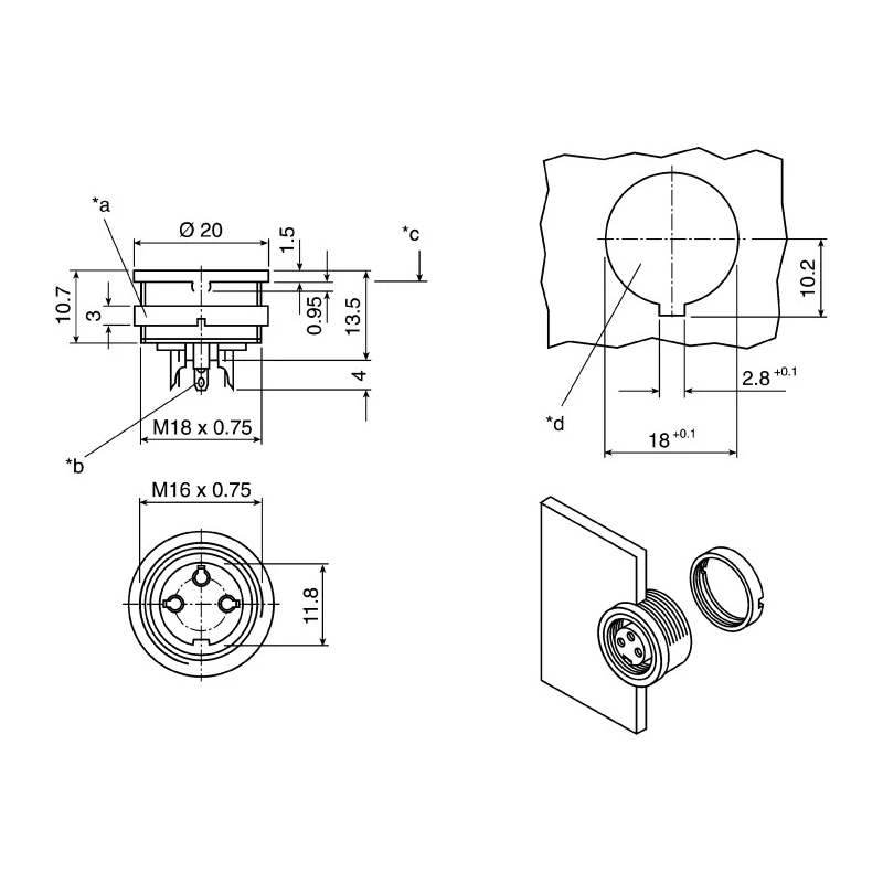 Lumberg 7 Pole Straight M16 Panel Mount DIN Socket 5A 60V ac IP40 KFV 71