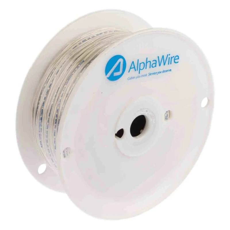 Alpha Wire Harsh Environment Hookup Wire PVC Series White 7 x 0.20 mm, 305 m, Polyvinyl Chloride Jacket, Tinned 3050 WH001