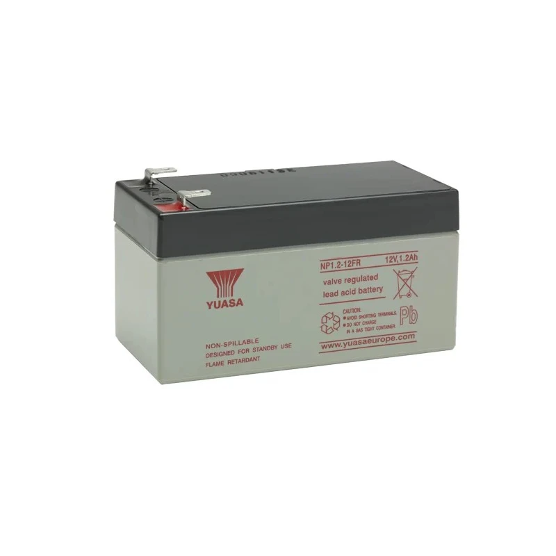 Yuasa 12 V Faston F1 Sealed Lead Acid Battery 1.2 Ah AGM Flame Retardant NP1.2-12FR