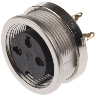 Lumberg 3 Pole Straight M16 DIN Socket Panel Mount Female 5A 250V AC IP68 0304 03
